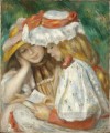 two girls reading in the garden Pierre Auguste Renoir